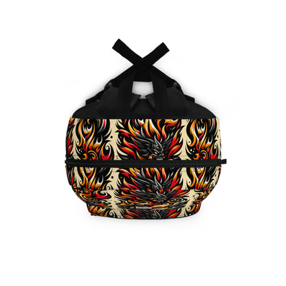 Flame Graphics Maximalist Streetwear Backpack - 8404 Design-65