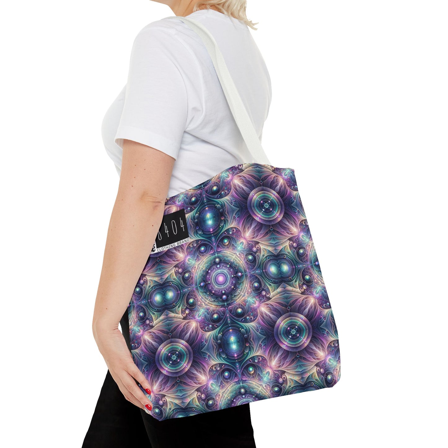 Iridescent Tech Fusion Tech-Forward Streetwear Tote Bag - 8404 Design-61