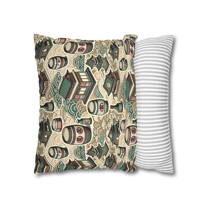 Cultural Artisanal Fusion Contemporary Cultural Elegance Spun Polyester Square Pillowcase - 8404 Design-68