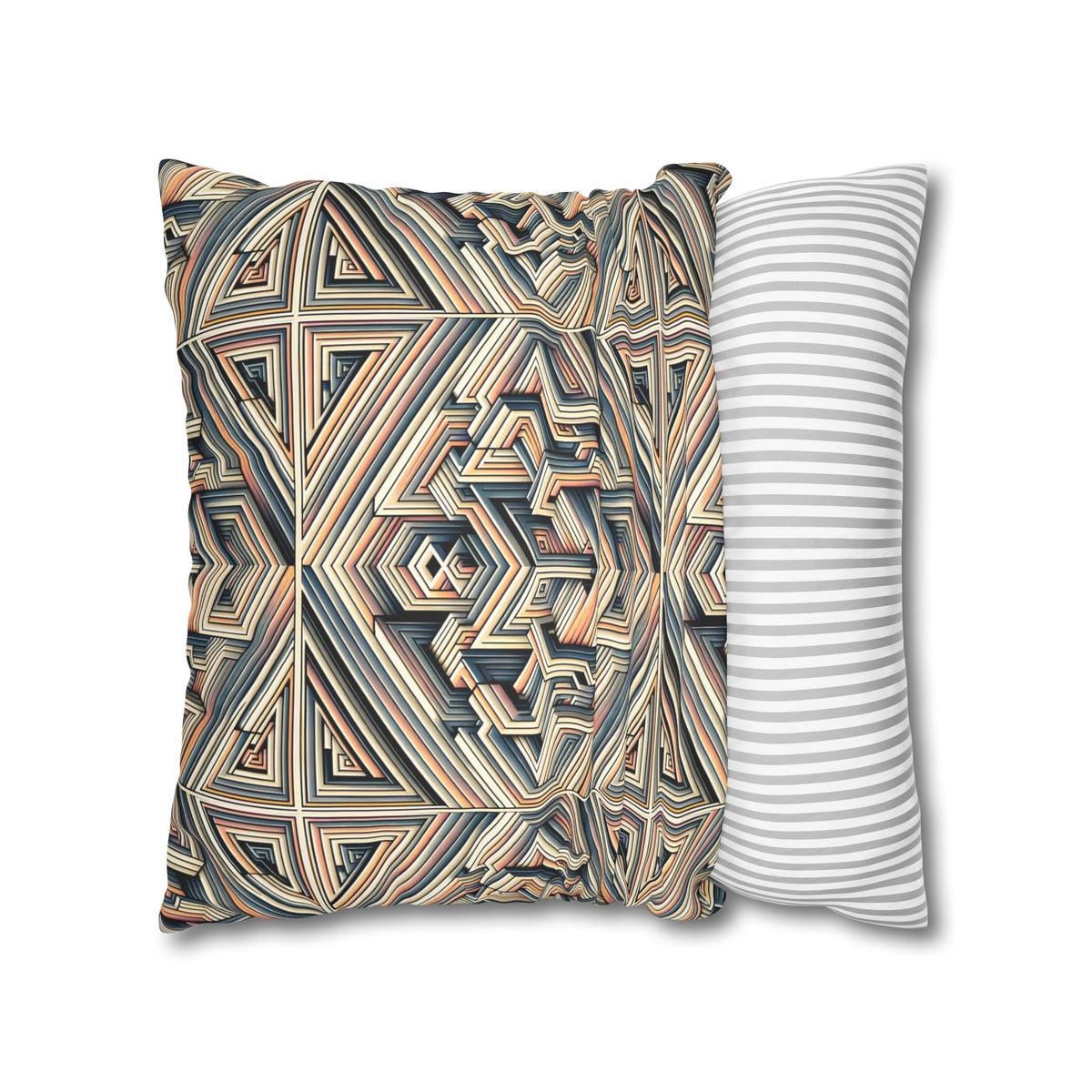 Tech Illusion Graphics Futuristic Artistry Faux Suede Square Pillowcase - 8404 Design-52