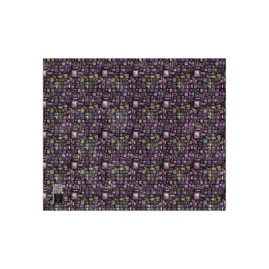Digital Nostalgia Remix Modern Vintage Fusion Crushed Velvet Blanket - 8404 Design-67