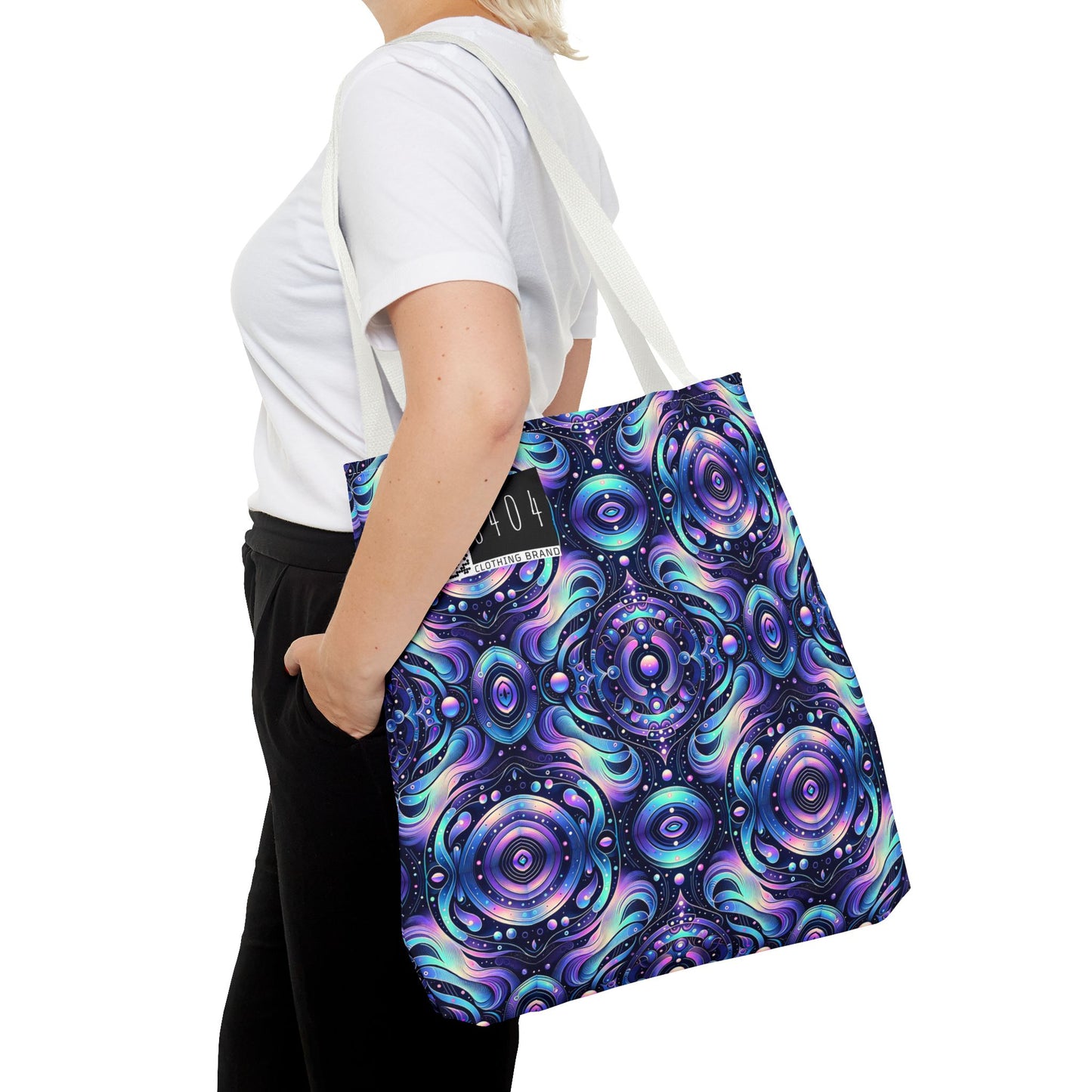 Iridescent Tech Fusion Tech-Forward Streetwear Tote Bag - 8404 Design-62