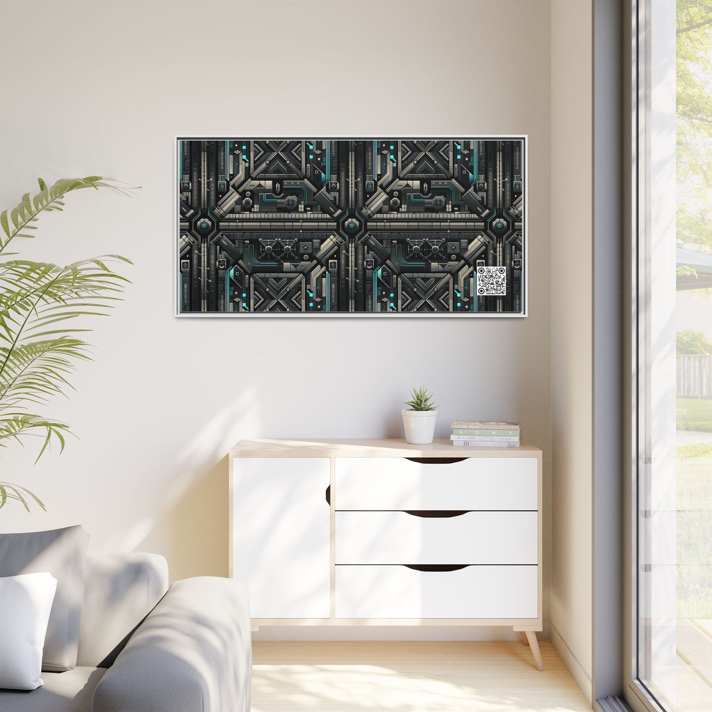 Tech Noir Futuristic Tech Aesthetic with a Dark Twist Matte Canvas, Framed (multi-color) - 8404 Design-59 B