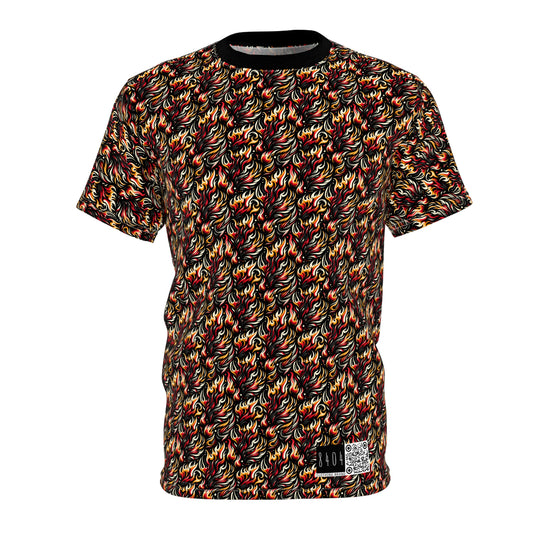 Fire & Flames Bold Streetwear Statement Unisex Cut & Sew Tee - 8404 Design-60