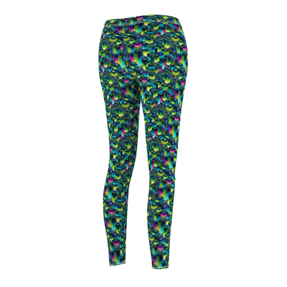 Tech-Infused Neon Tech-Forward Streetwear Women's Cut & Sew Casual Leggings - 8404 Design-65