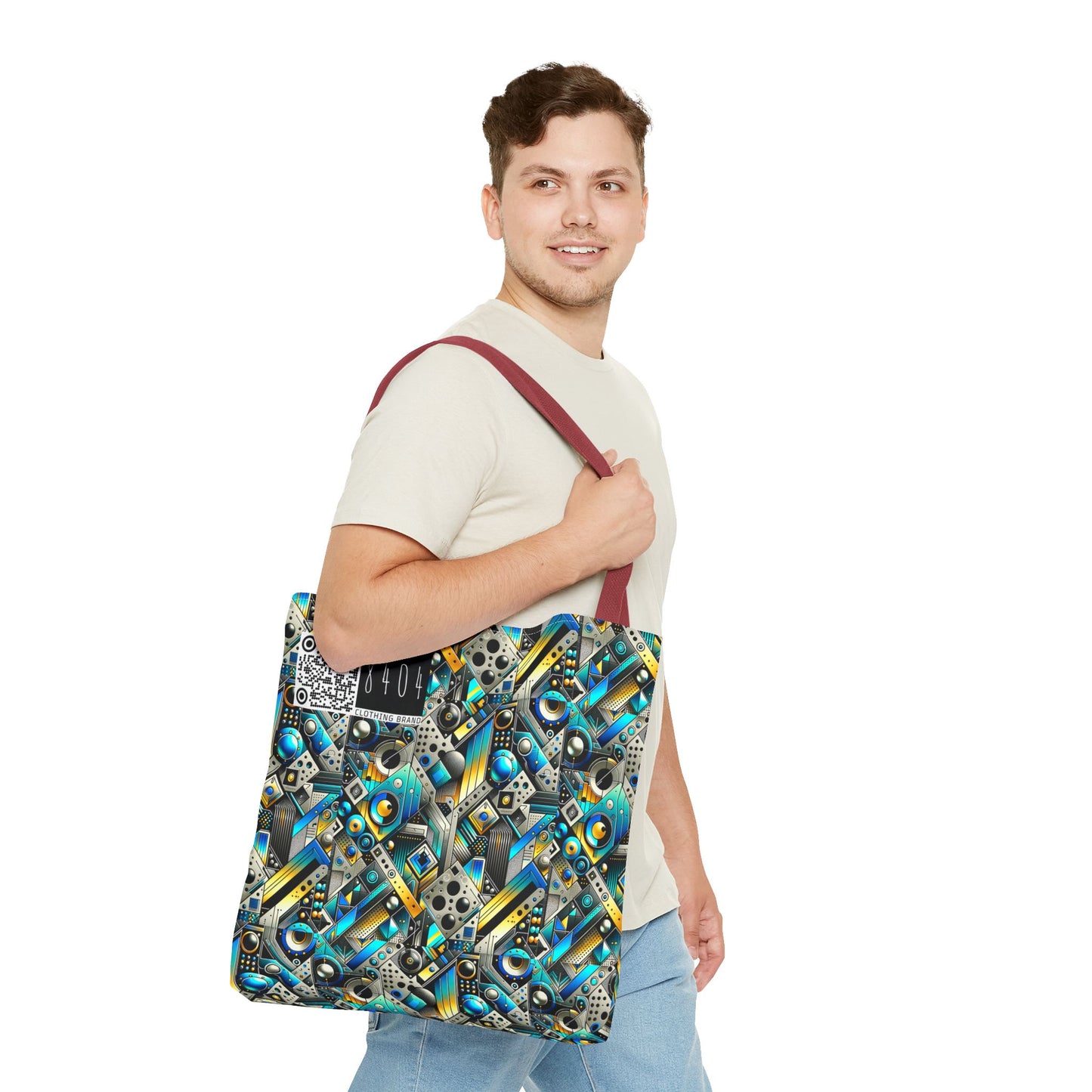 Tech Art Fusion Tech-Forward Streetwear Tote Bag - 8404 Design-50