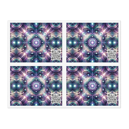 Iridescent Tech Fusion Tech-Forward Streetwear Sticker Sheets - 8404 Design-61