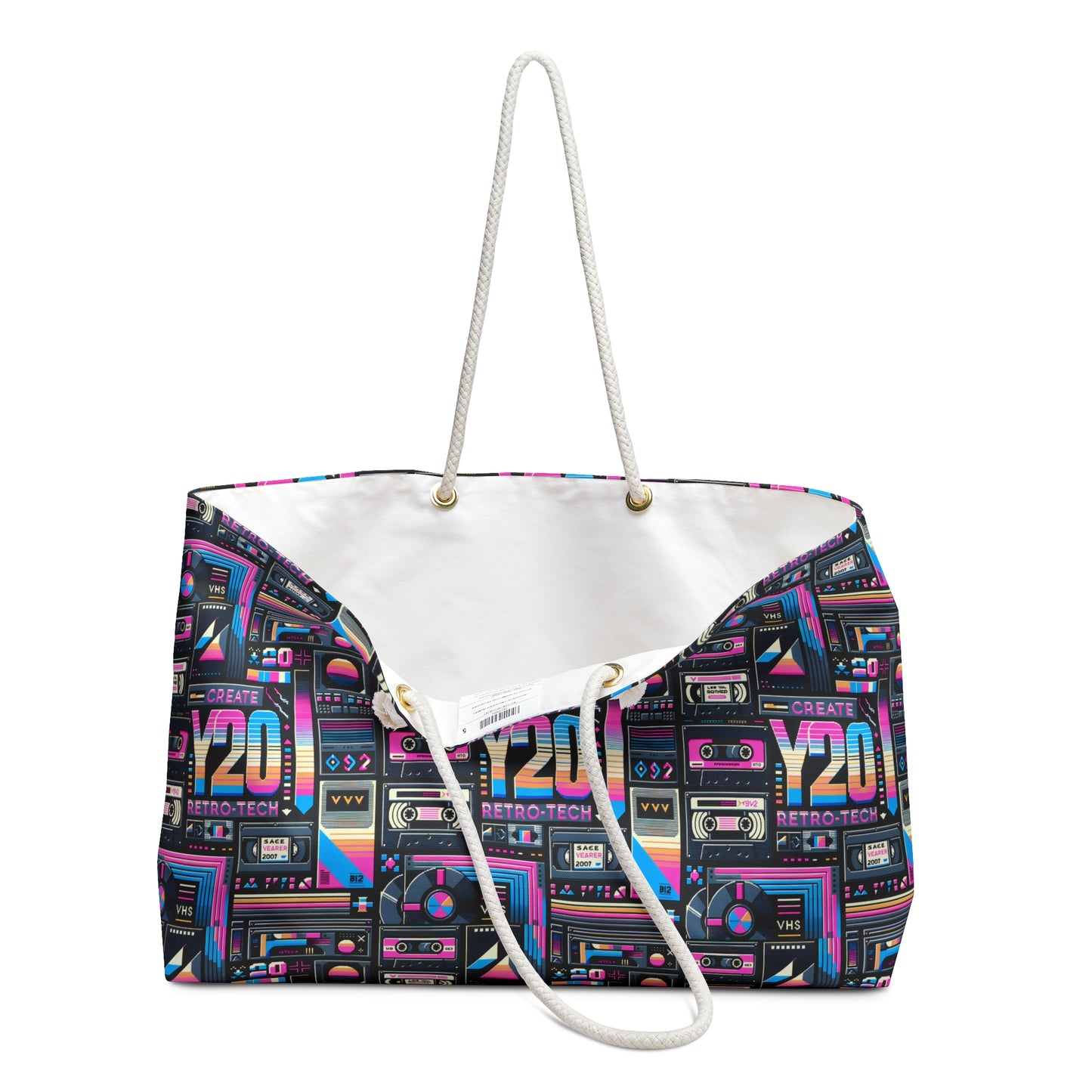 Digital Nostalgia Tech-Inspired Retro Fusion Weekender Bag - 8404 Design-65