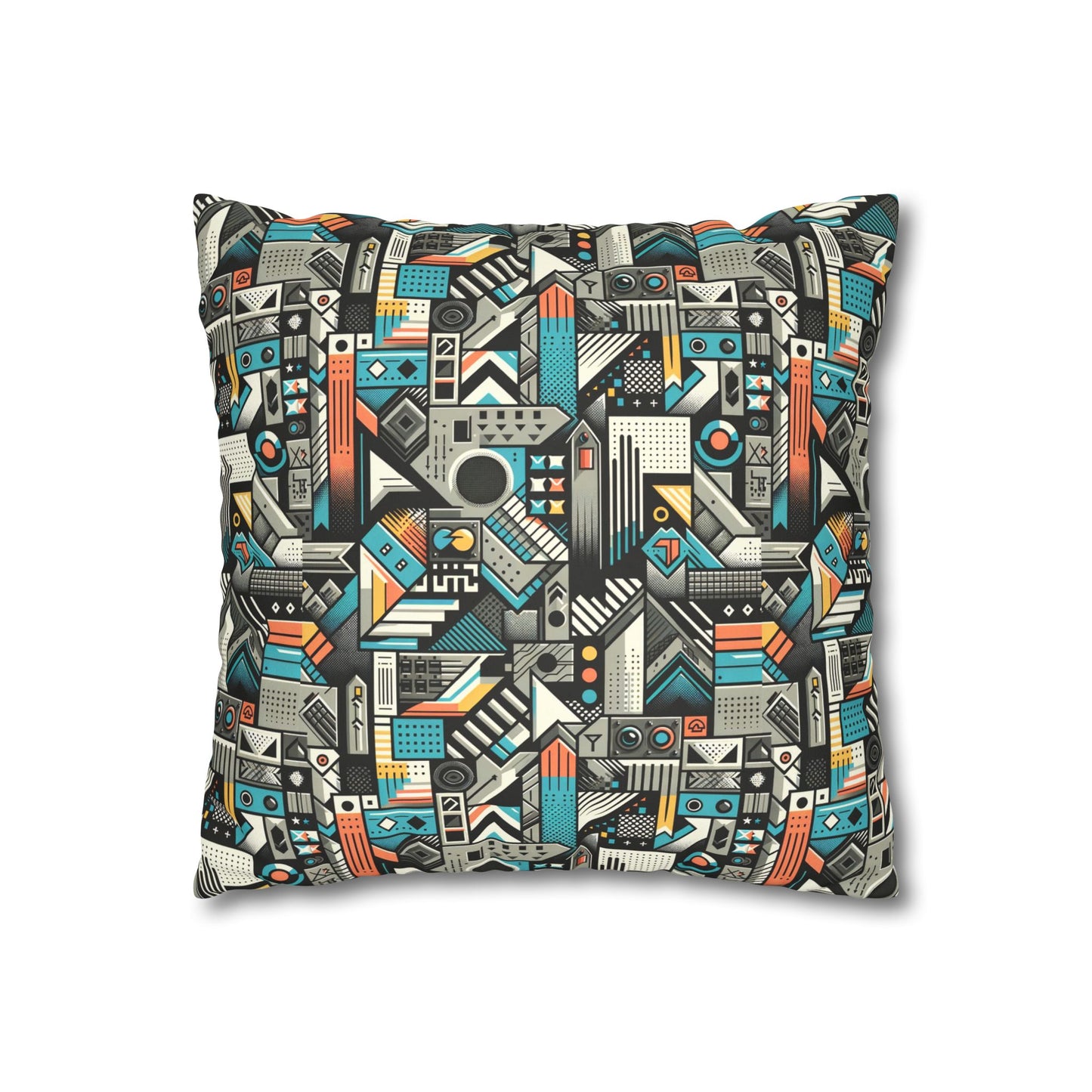 Digital Street Art Urban Street Style Faux Suede Square Pillowcase - 8404 Design-81