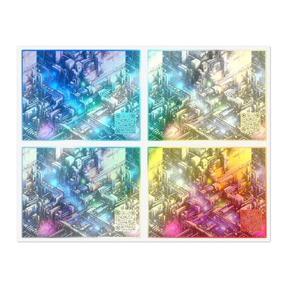 Tech Art Fusion Tech-Forward Streetwear Sticker Sheets - 8404 Design-45