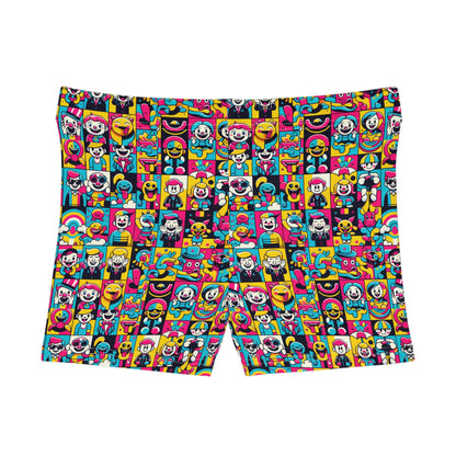 Neon Pop Playful Pop Culture Mashup Women's Shorts - 8404 Design-60