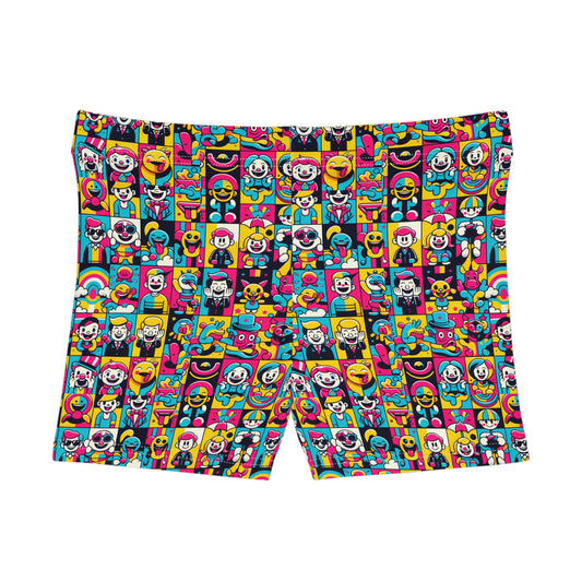 Neon Pop Playful Pop Culture Mashup Women's Shorts - 8404 Design-60