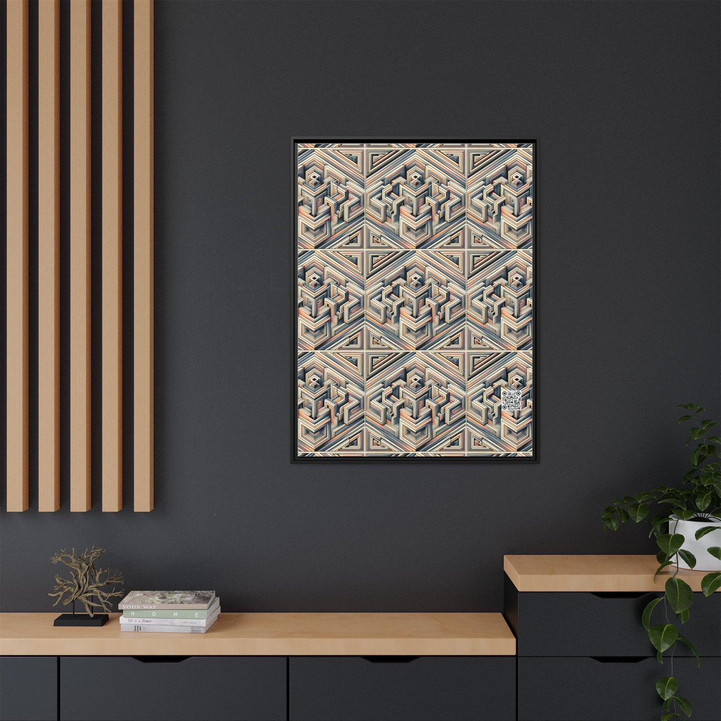 Tech Illusion Graphics Futuristic Artistry Matte Canvas, Framed (multi-color) - 8404 Design-52 A