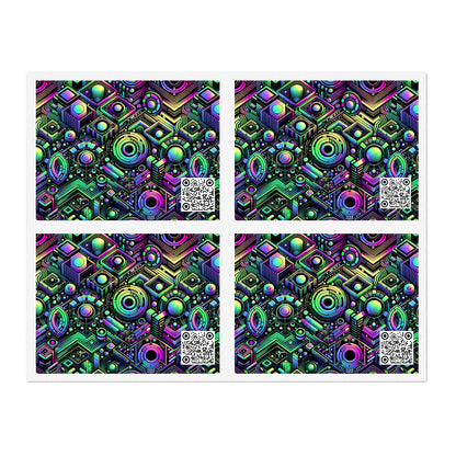 Tech-Tonal Graphics Tech-Forward Streetwear Sticker Sheets - 8404 Design-46