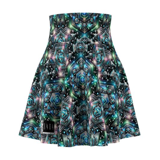Tech-Infused Futurism Futuristic Tech Women's Skater Skirt - 8404 Design-63