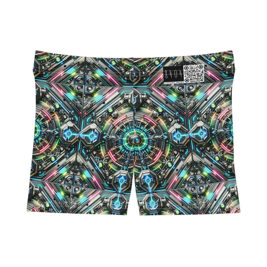 Tech-Infused Futurism Futuristic Tech Women's Shorts - 8404 Design-53