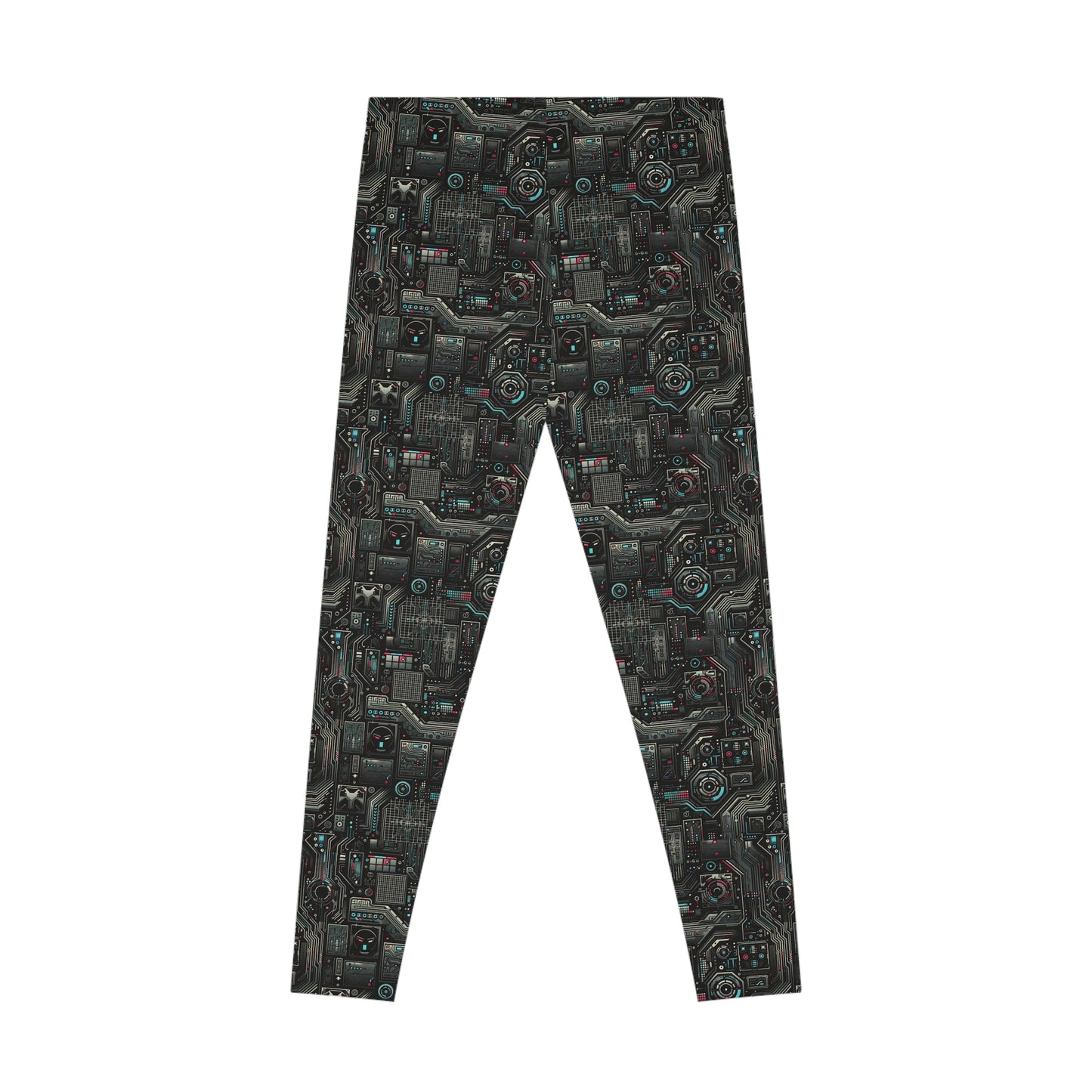 Tech Noir Aesthetics Sleek Tech Streetwear Stretch Leggings - 8404 Design-52
