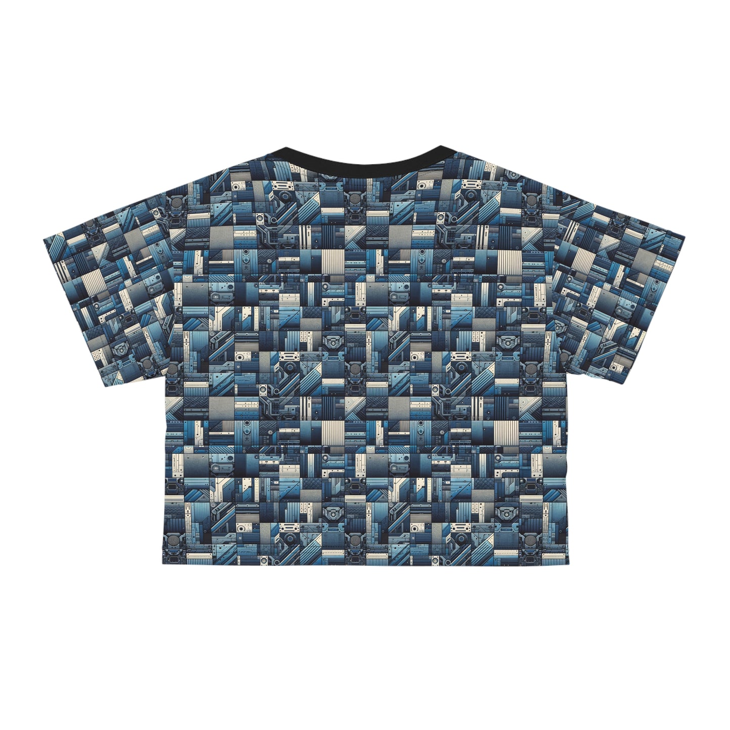 Tech-Inspired Utility Tech-Forward Streetwear With Utilitarian Edge Crop Tee - 8404 Design-44