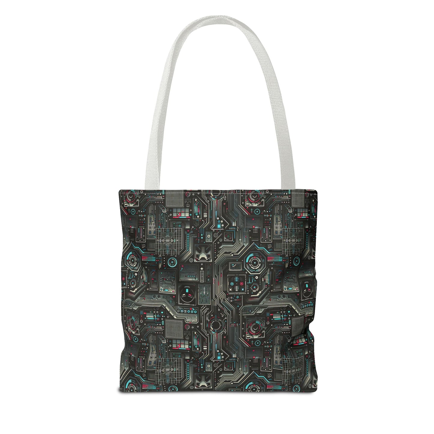 Tech Noir Aesthetics Sleek Tech Streetwear Tote Bag - 8404 Design-52