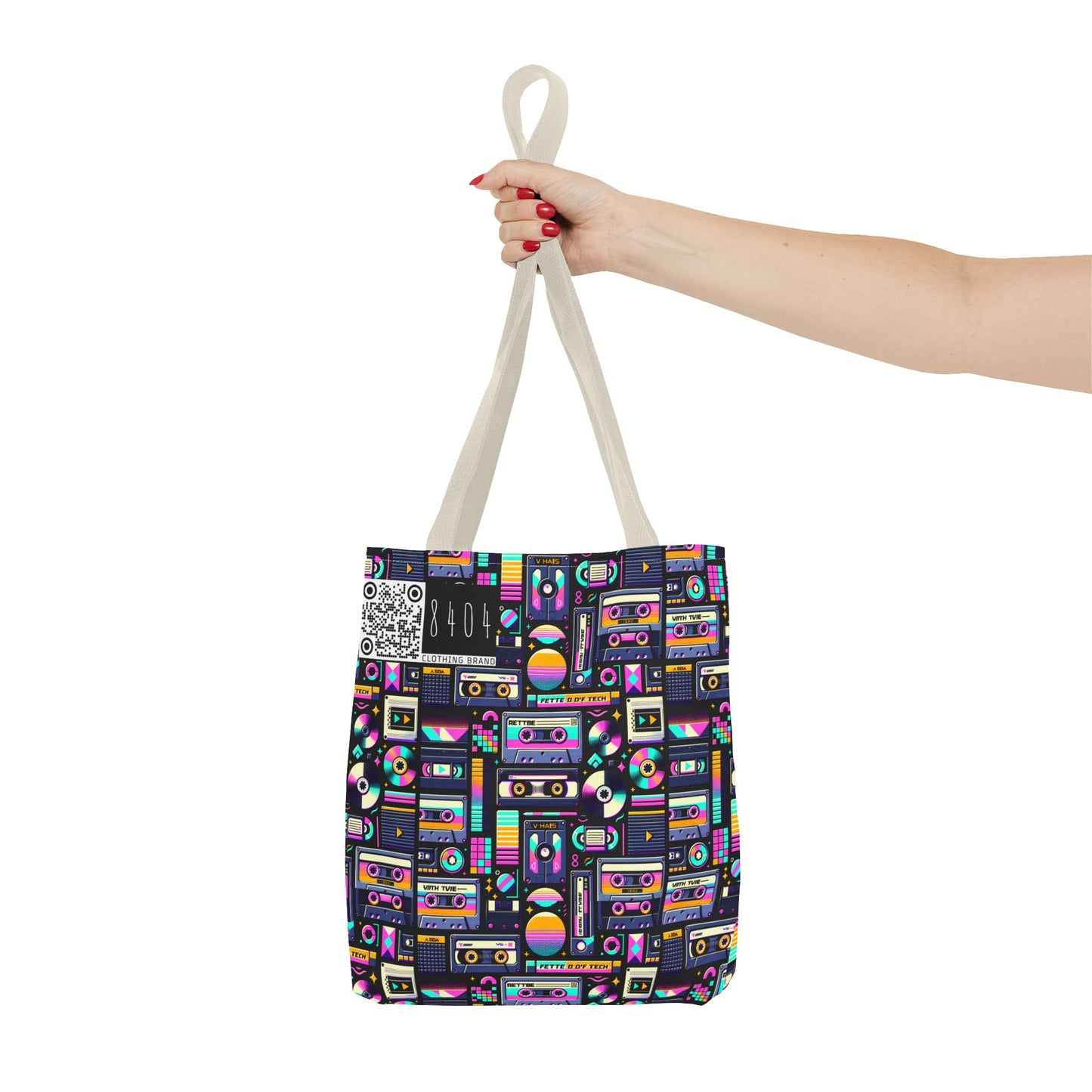 Digital Nostalgia Tech-Inspired Retro Fusion Tote Bag - 8404 Design-48