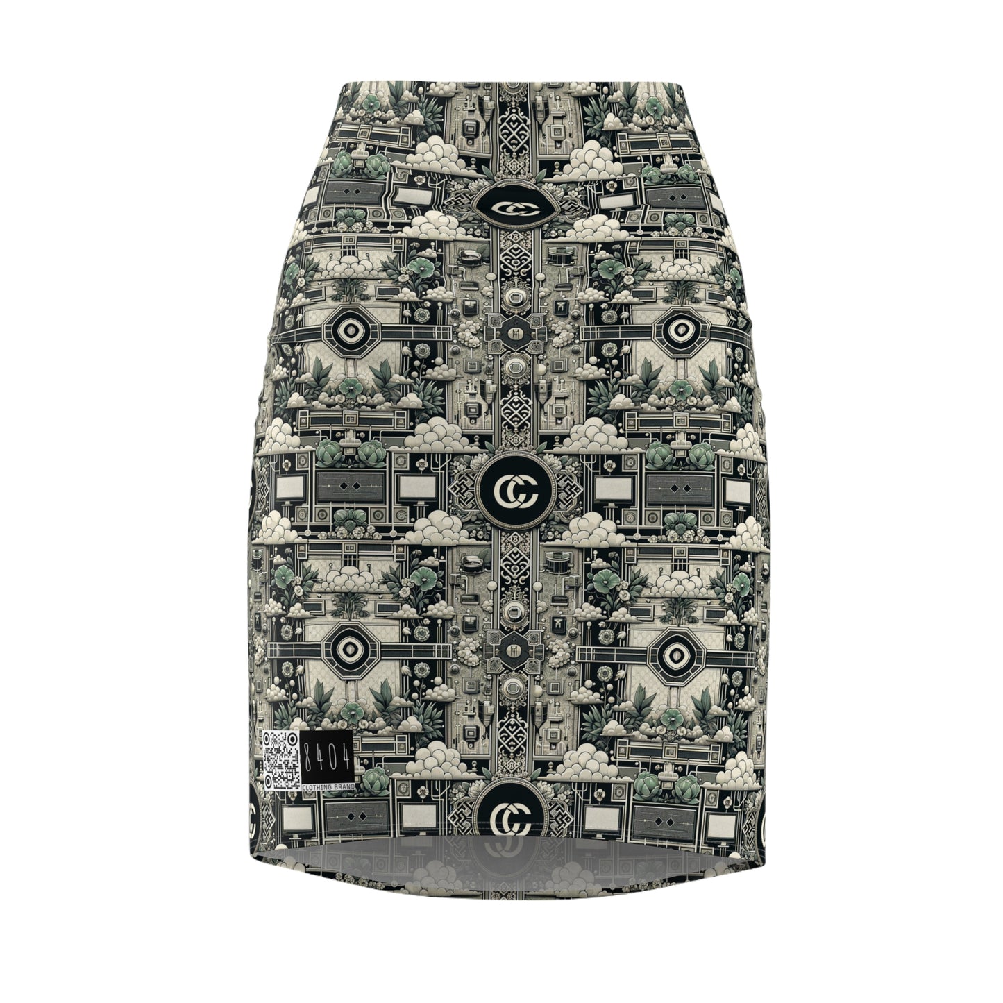Cyber Garden Party Tech Garden Extravaganza Women's Pencil Skirt - 8404 Design-54