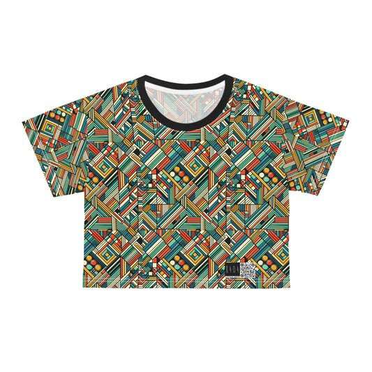 Abstract Graphic Art Modern Artistic Expression Crop Tee - 8404 Design-67