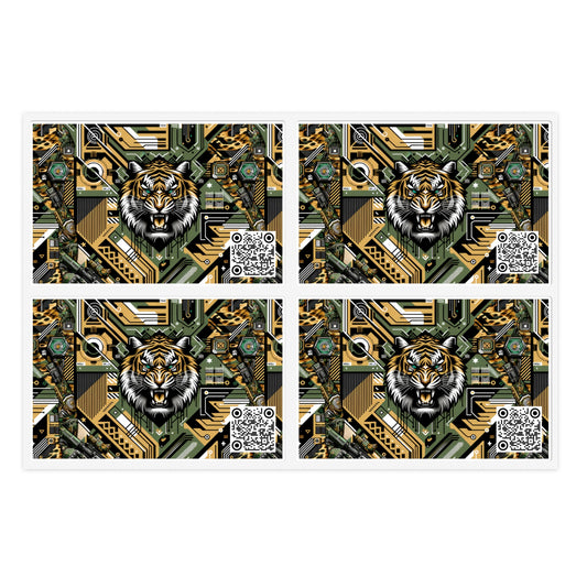 Neo-Camo Fusion Tech-Forward Streetwear Sticker Sheets - 8404 Design-58