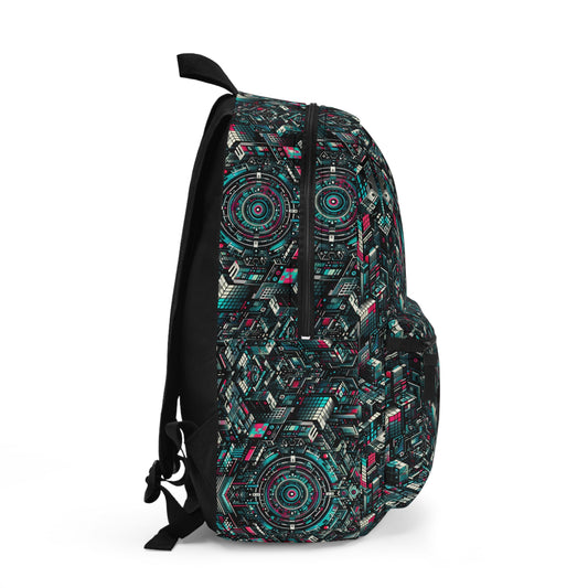 Digital Rebellion Tech-Inspired Streetwear Backpack - 8404 Design-54