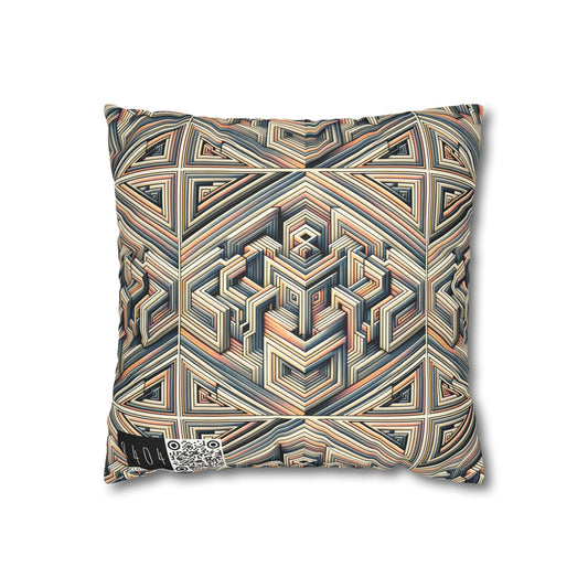 Tech Illusion Graphics Futuristic Artistry Faux Suede Square Pillowcase - 8404 Design-52