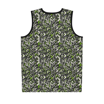 Graffiti Tech Fusion Bold Streetwear Fusion Basketball Jersey - 8404 Design-59