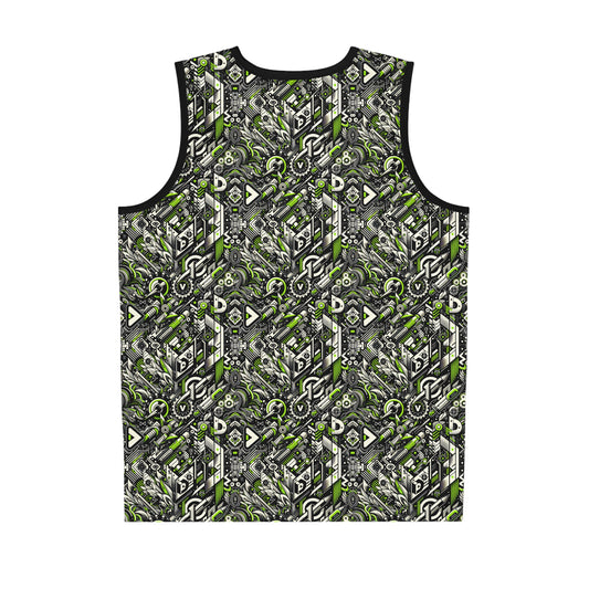 Graffiti Tech Fusion Bold Streetwear Fusion Basketball Jersey - 8404 Design-59