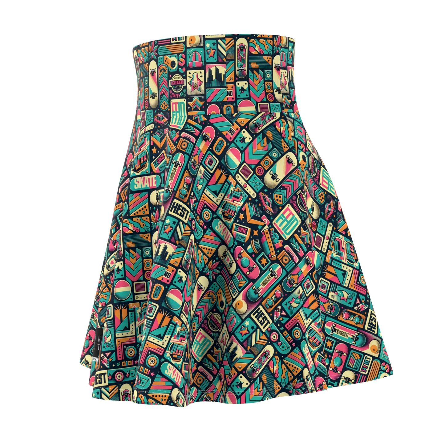 Skate Culture Revival Urban Retro Cool Women's Skater Skirt - 8404 Design-61