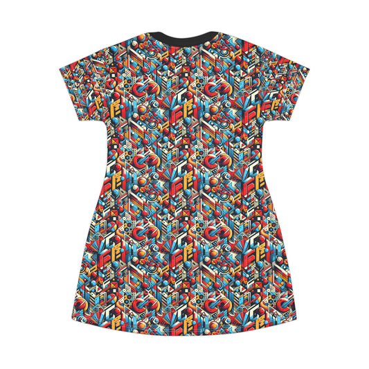 Neo-Traditional Street Art Modern Street Art Fusion T-Shirt Dress - 8404 Design-67