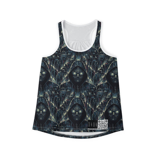 Tech Noir Aesthetics Sleek Tech Streetwear Women's Tank Top - 8404 Design-56