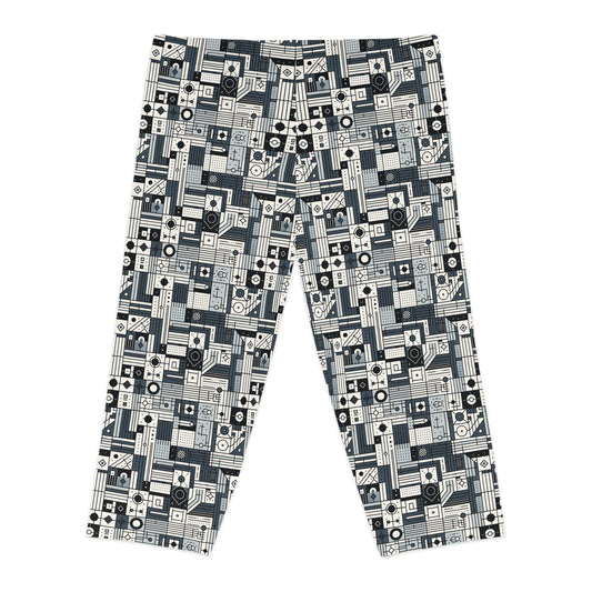 Digital Minimalism Minimalist Tech Women's Capri Leggings - 8404 Design-49