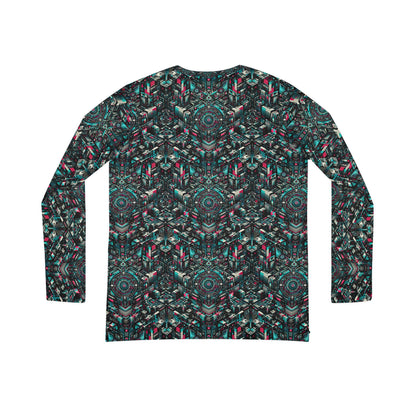 Digital Rebellion Tech-Inspired Streetwear Women's Long Sleeve V-Neck Shirt - 8404 Design-54