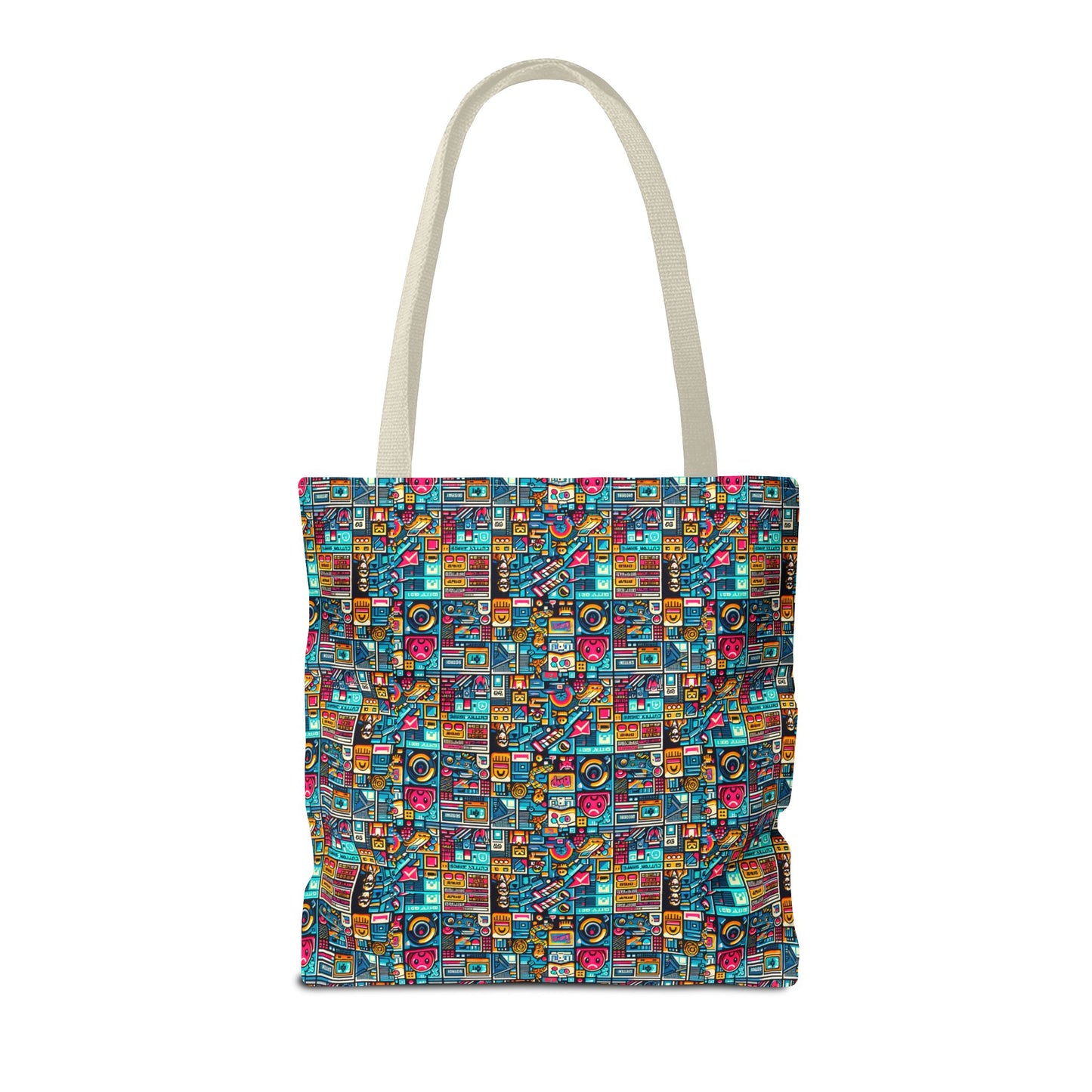 Digital Pop Culture Mashup Maximalist Pop Tote Bag - 8404 Design-47