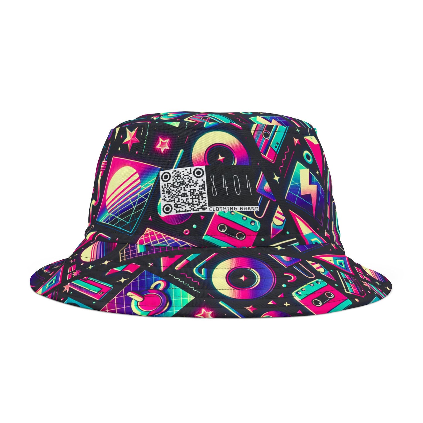 Neon Retro Revival Retro Futurism Bucket Hat - 8404 Design-61
