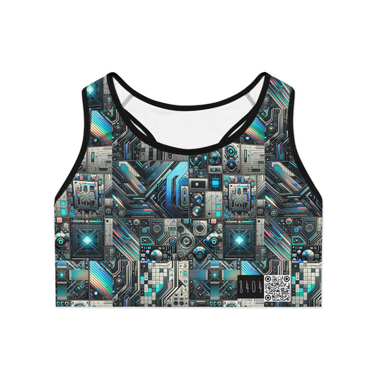 Tech-Infused Futurism Sleek Tech Edge Sports Bra - 8404 Design-48