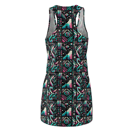Digital Artistry Digital-native Streetwear Women's Cut & Sew Racerback Dress - 8404 Design-60
