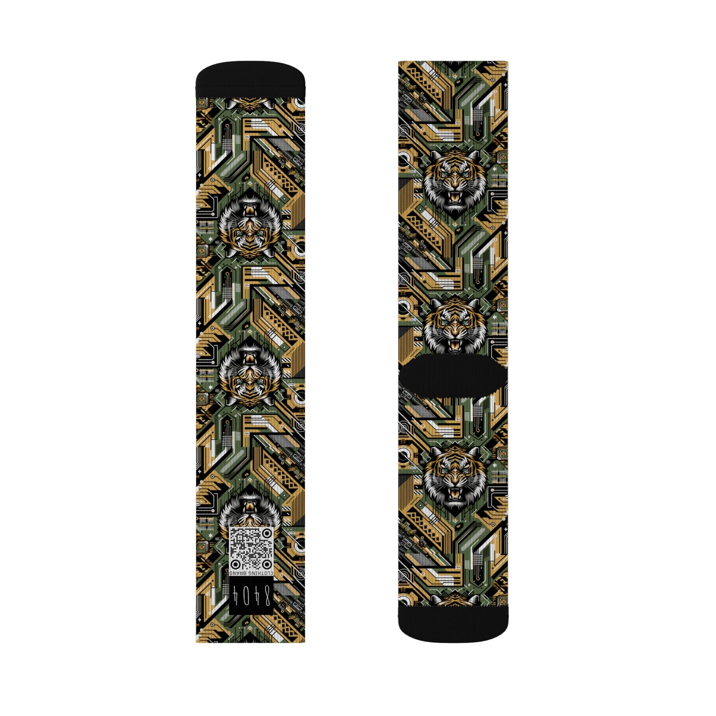 Neo-Camo Fusion Tech-Forward Streetwear Sublimation Socks - 8404 Design-58