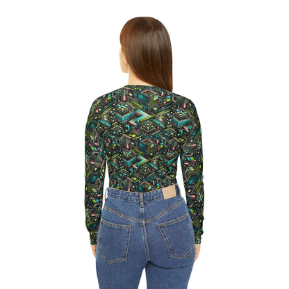 Women's Long Sleeve V-Neck Shirt Future Tech