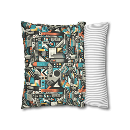 Digital Street Art Urban Street Style Faux Suede Square Pillowcase - 8404 Design-81