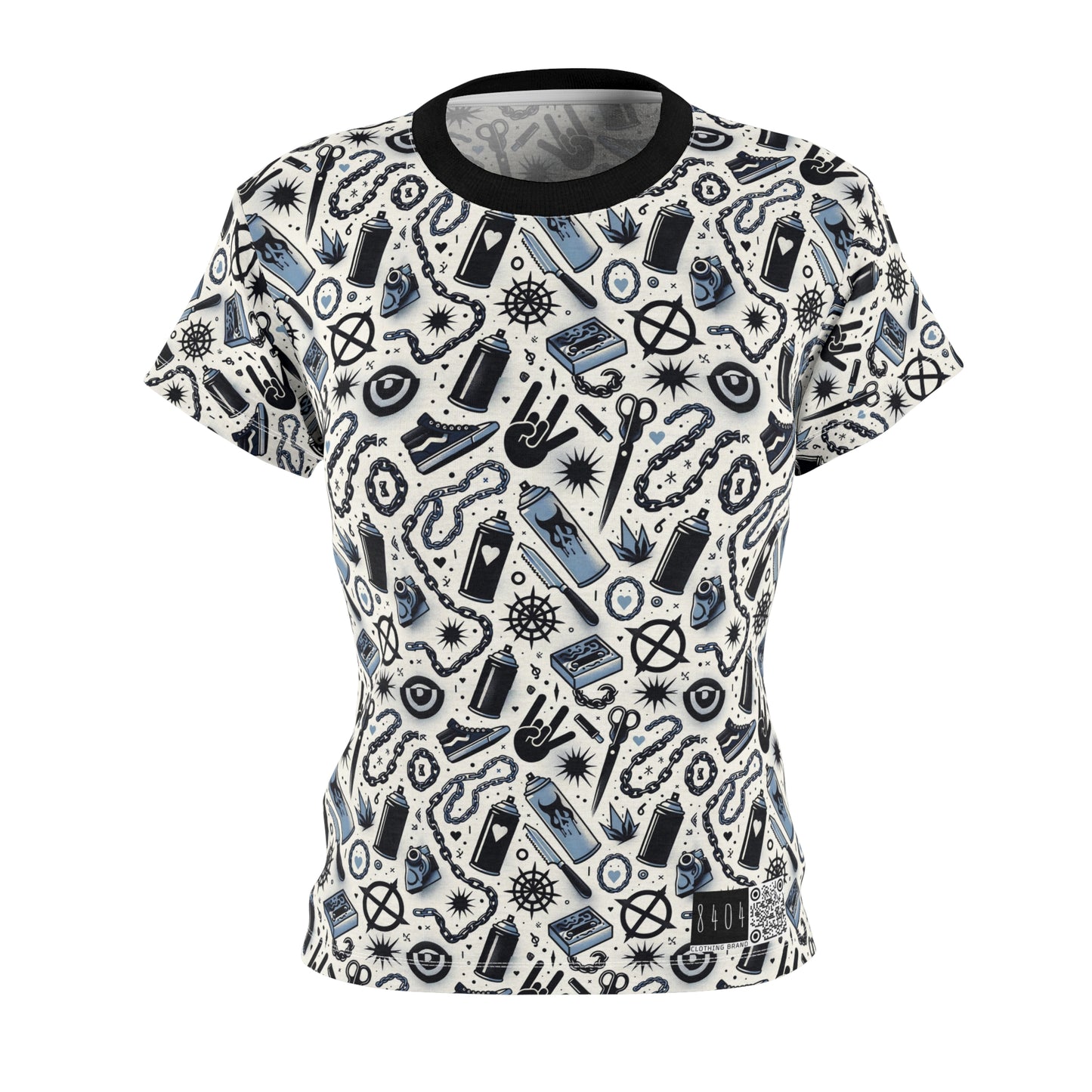 Cultural Rebellion Graphics Edgy and Rebellious With a Hint of Nostalgia Women's Cut & Sew Tee - 8404 Design-57