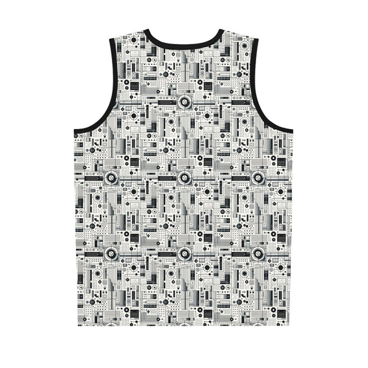 Digital Minimalism Minimalist Tech Basketball Jersey - 8404 Design-53