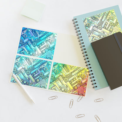Tech-Infused Neon Tech-Forward Streetwear Sticker Sheets - 8404 Design-52