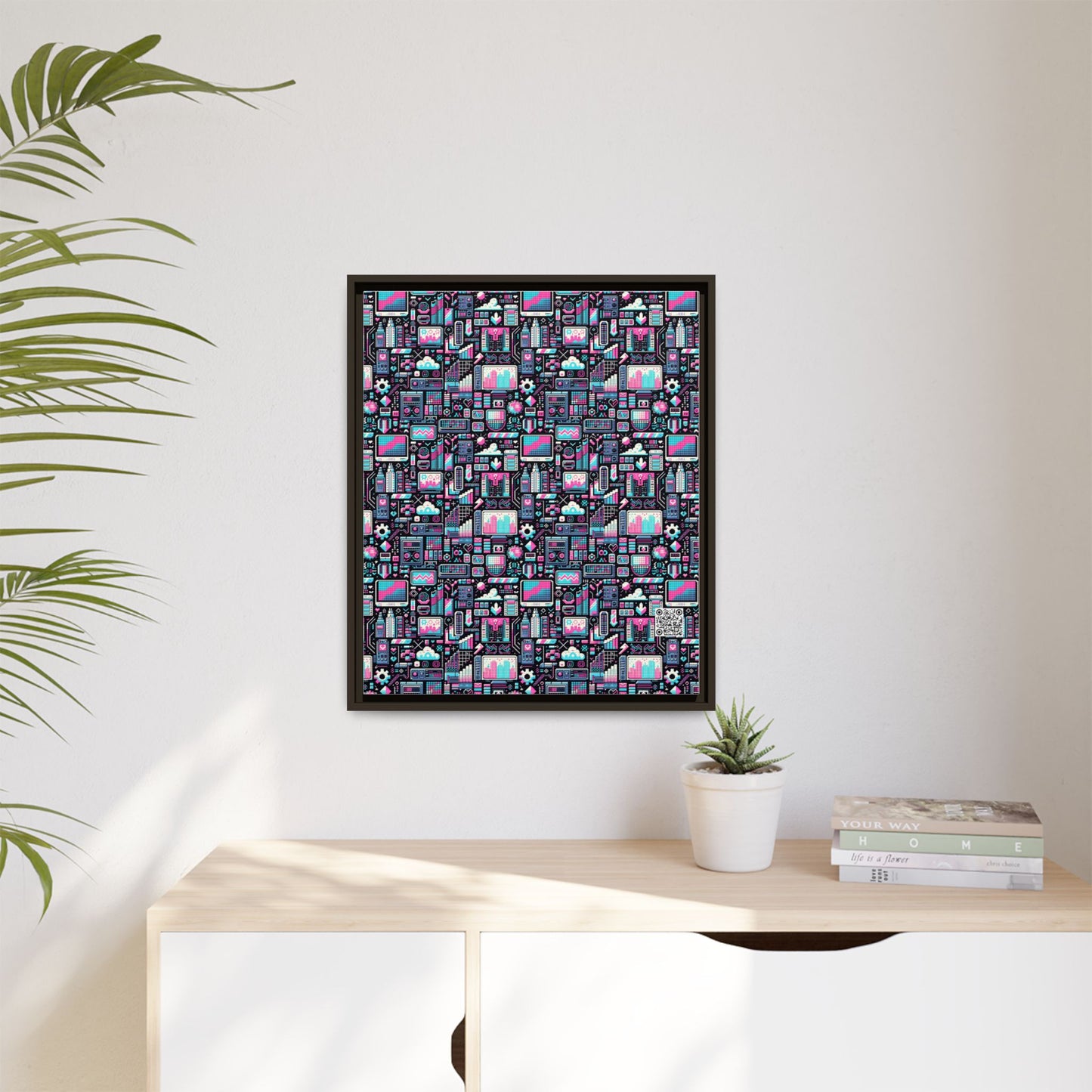 Digital Rebellion Youthful Streetwear with a Rebellious Digital Twist Matte Canvas, Framed (multi-color) - 8404 Design-71 B