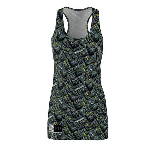 Tech Utility Streetwear Futuristic Tech-Forward Women's Cut & Sew Racerback Dress - 8404 Design-47