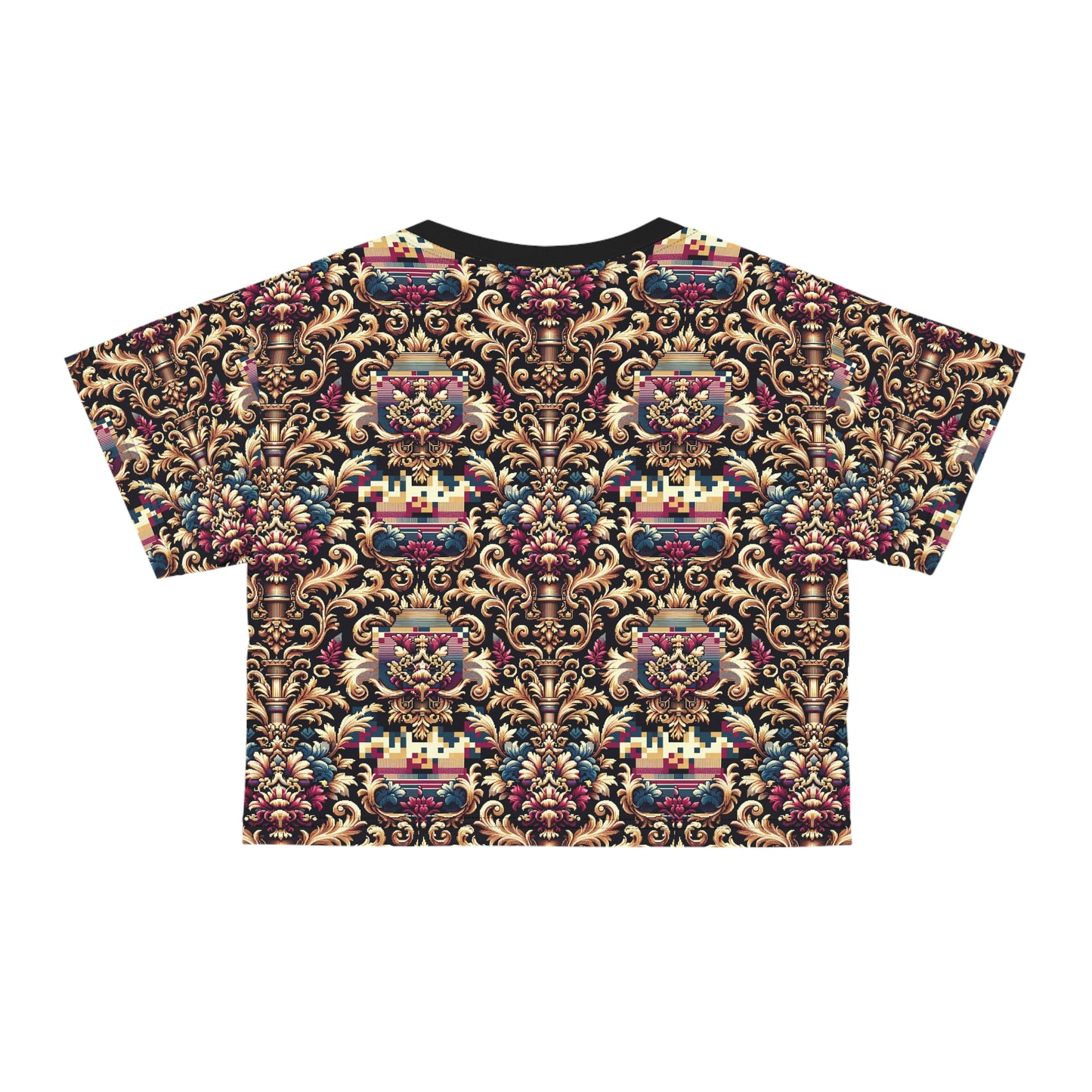 Digital Renaissance Modern Baroque Fusion Crop Tee - 8404 Design-53