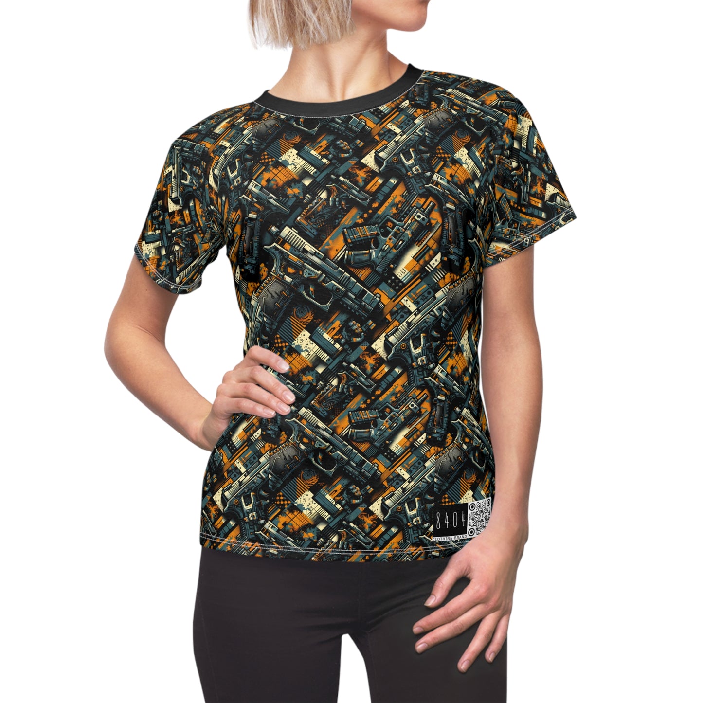 Digital Punk Futuristic Grunge Women's Cut & Sew Tee - 8404 Design-47